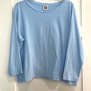 Anne Klein Light Blue Long Sleeve Top